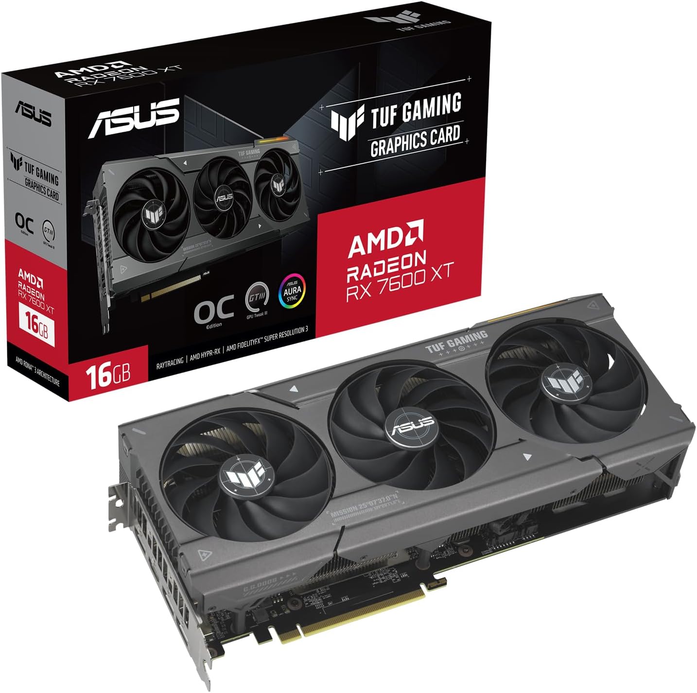 ASUS TUF Gaming RX 7600 XT OC 16GB GDDR6 3 ASUS TUF Gaming Radeon RX 7600 XT OC Edition 16GB GDDR6 - Tarjeta gráfica (PCIe 4.0, 16GB GDDR6, HDMI 2.1, DisplayPort 2.1) - ¿Vale la pena?