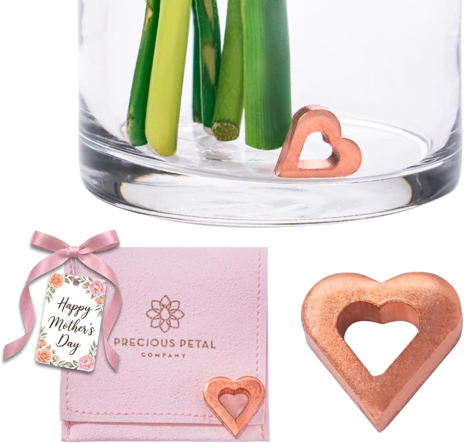 Precious Petal Co. Flower Food Alternative for Fresh Cut Flowers. Copper Charm Keeps Flower Water Clean and Clear. Just Place It in the Vase, Reusable Star 2