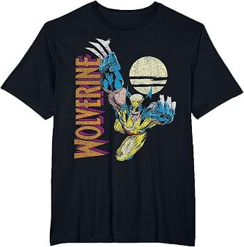 Marvel X-Men Wolverine Claws Out Action Shot T-Shirt