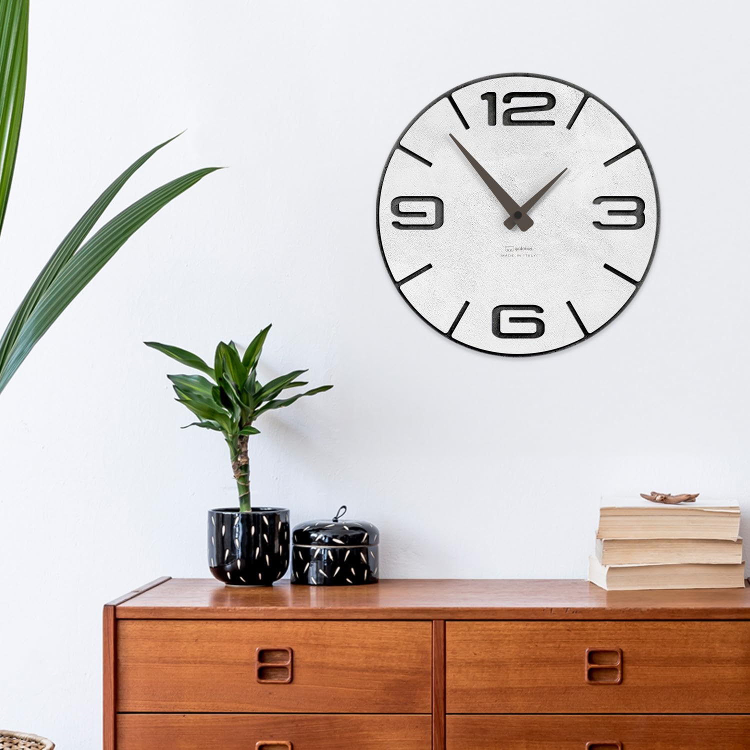 Giallobus - Orologio Bilay - Simple relief - Legno Mdf - Premium 45x45cm - n.02 Wall - Artigianale Made in Italy - Silenzioso - Idea regalo - Moderni doppio livello
