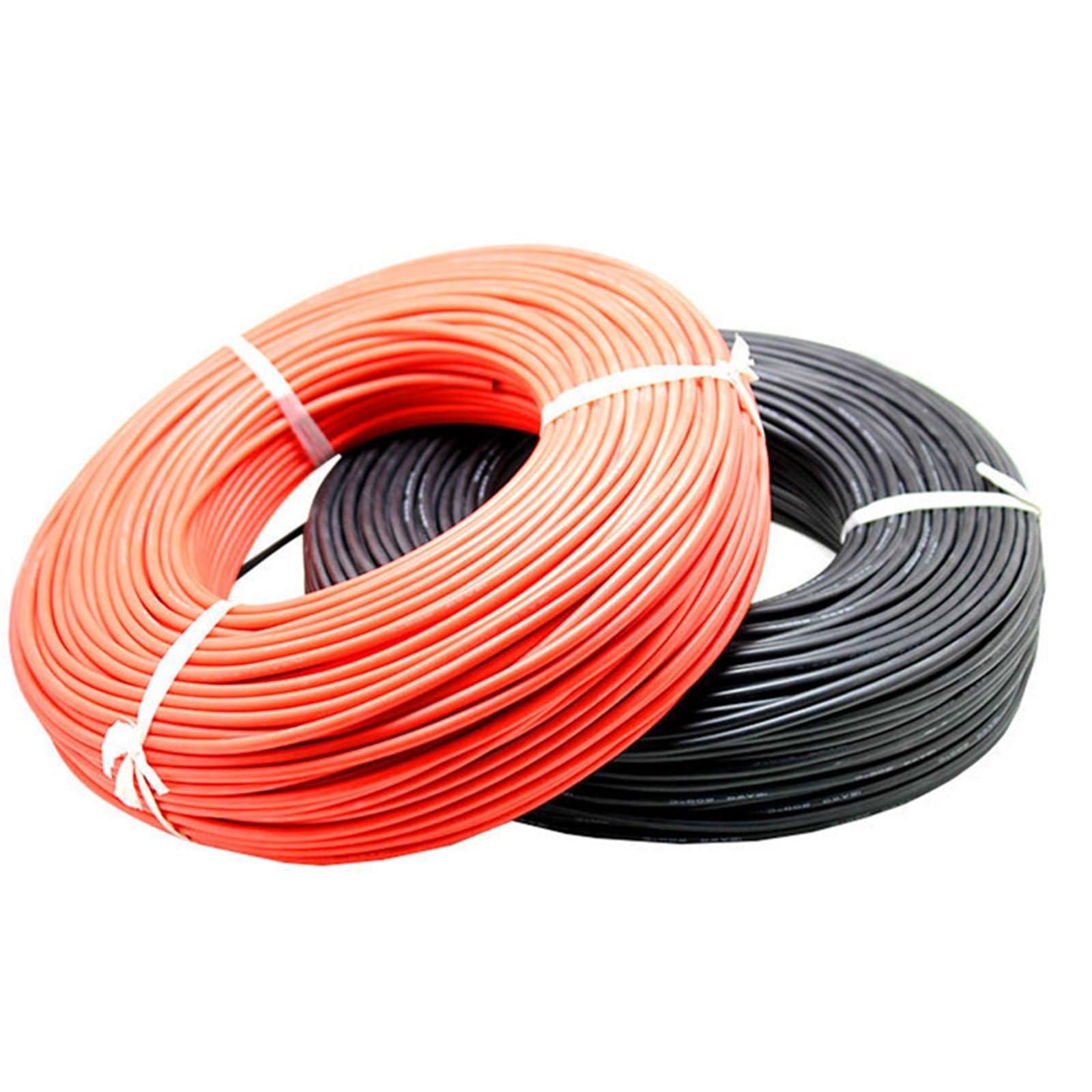Hauptleitung Fest 20 AWG bis 6 AWG weiches elektrisches Lithium-Batterie-Anschlusskabel, hitzebeständiges Silikonkabel for Modell Verbinder Webstuhl (Color : Schwarz, Size : 6 AWG 1 meter)