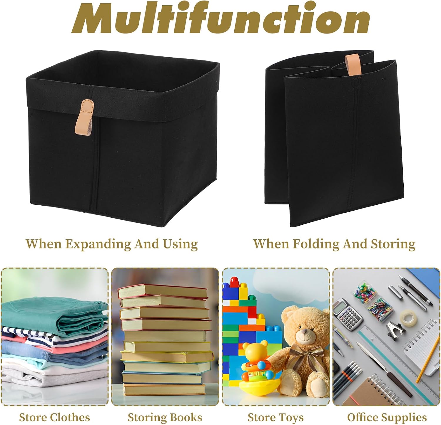 MAQUITA 6 Pcs Storage Cubes Fabric Cube Storage Bin, 9 x 9 x 10 inch Cloth Cube Storages Bins, 12 L Foldable Fabric Storages Baskets Cubby Organizer for Organizing Clothes
