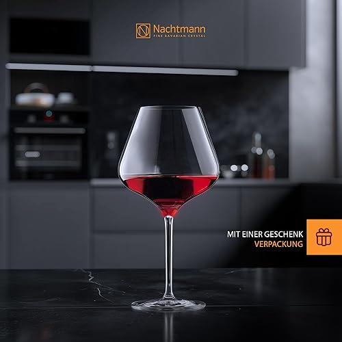 Miniatura 5 de Nachtmann ViNOVA - Juego de 4 globos de vino tinto, 28.4 onzas, copas de vino burdeos, con forma de tulipán, hechas de cristal transparente,