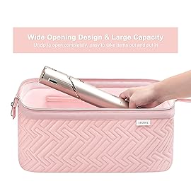 Leudes Hair Tools Travel Bag for Shark Flexstyle Carrying Case Portable Shark Hair Air Wrap Dryer Case Waterproof Dustproof Flat Curling Iron Travel Organizer (Pink)