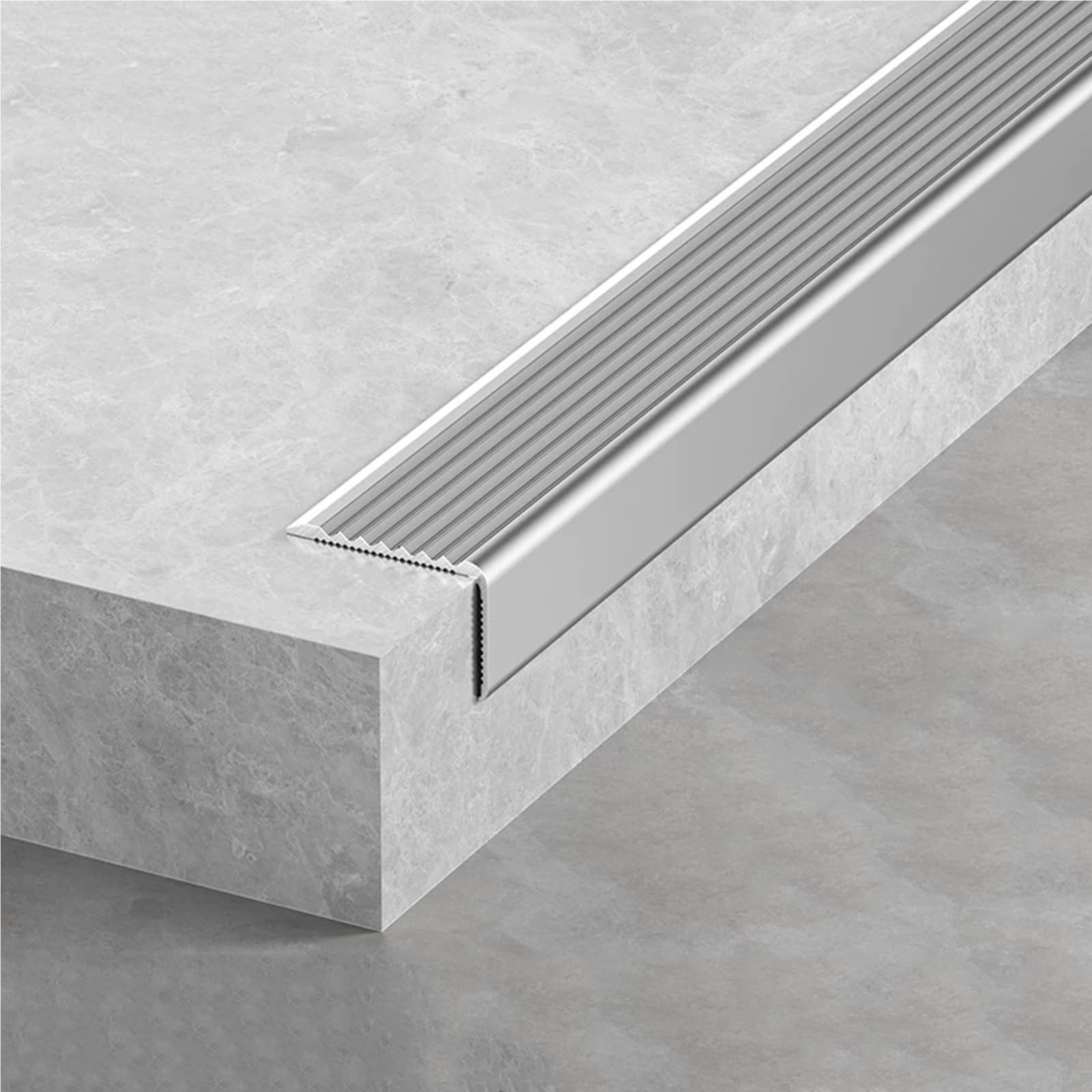 Borde de Escalera Antideslizante de Aluminio L Interior Exterior 90cm