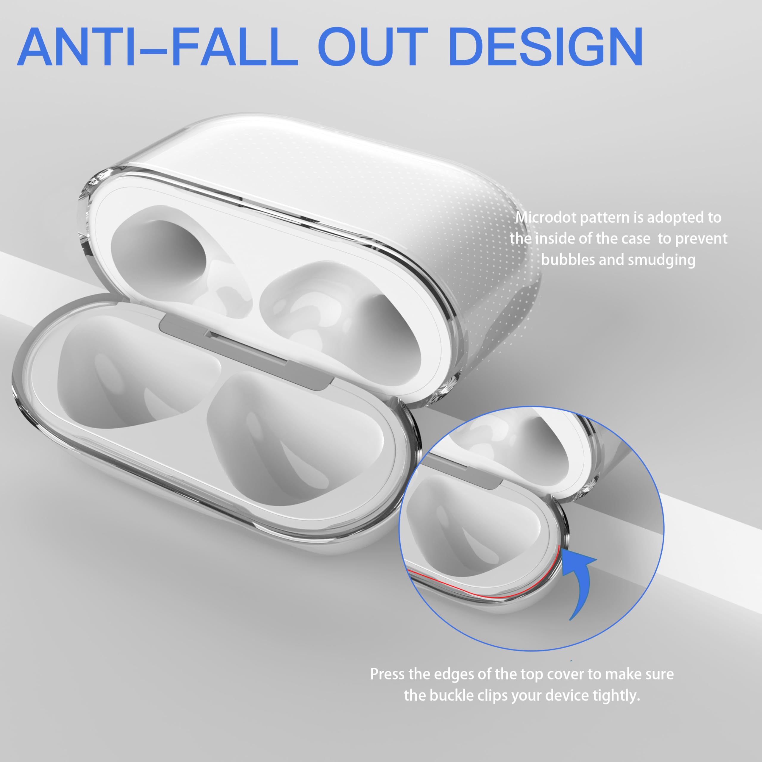 Inesore AirPods Pro 3 Hülle – Transparentes TPU Case Mit Handschlaufe & Reinigungsset, In Weiß