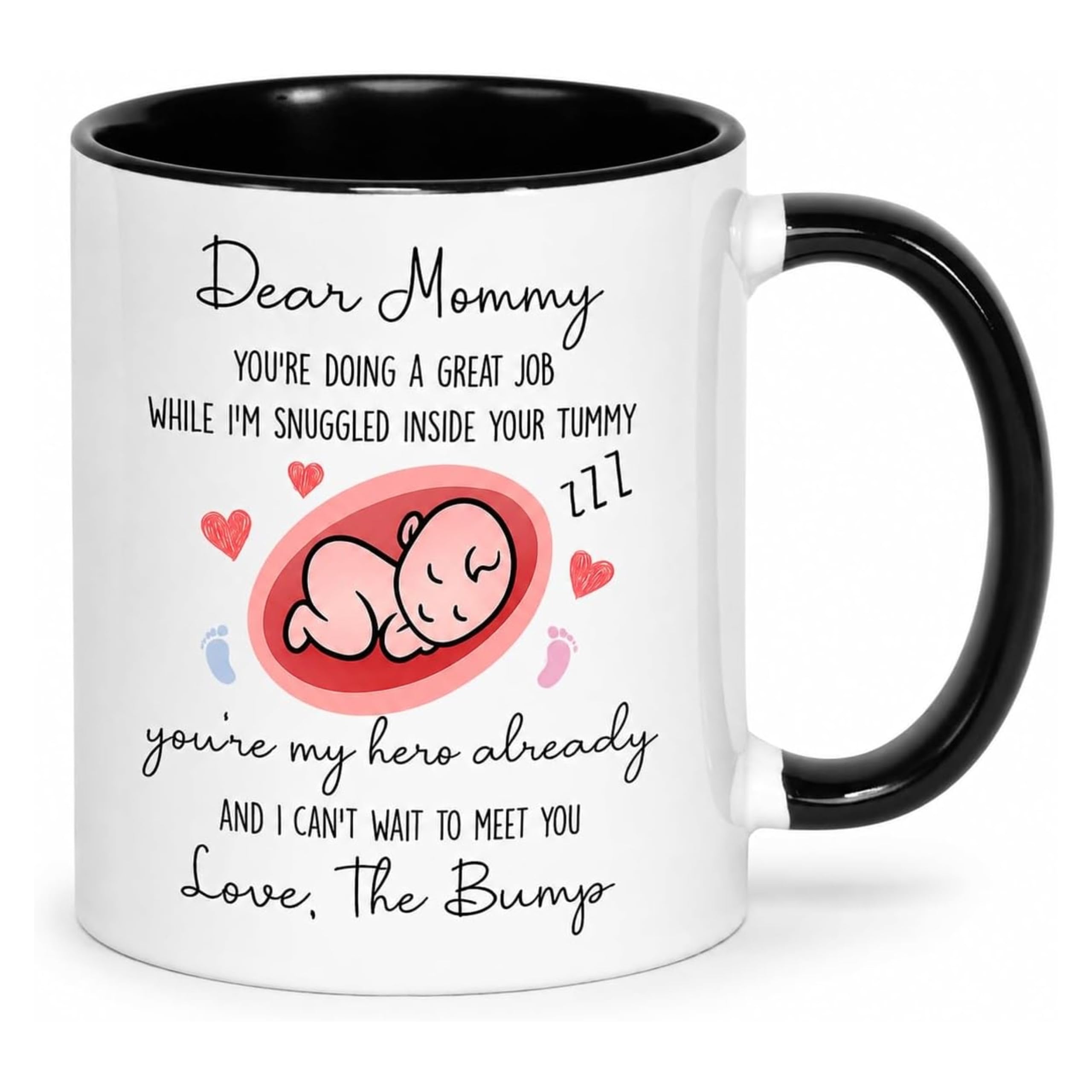 HilihoHaven Dear Mommy Mug from Bump, Black, 11oz White Ceramic