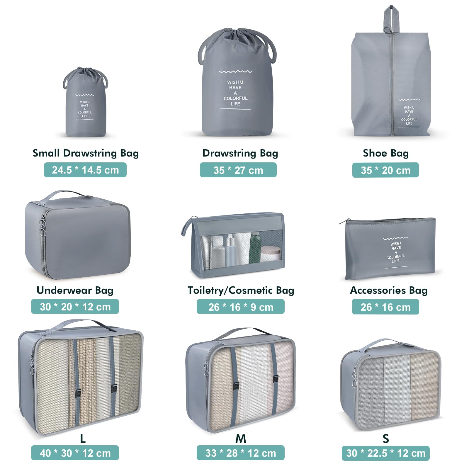 Borse Viaggio Organizzate Set Cubi Compressione Per Valigia - 4 - 6