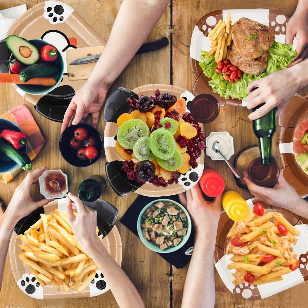 Dog Shaped Dinner Plates for Birthday, Baby Shower, Puppy Theme Party Supplies - Disposable Tableware (40ct) - Image 3