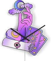 Vista 14 de Reloj de pared de madera, arte de pared, decoración del hogar, calcomanías mágicas de números para bricolaje, sala de estar, nubes, cocina, hongo