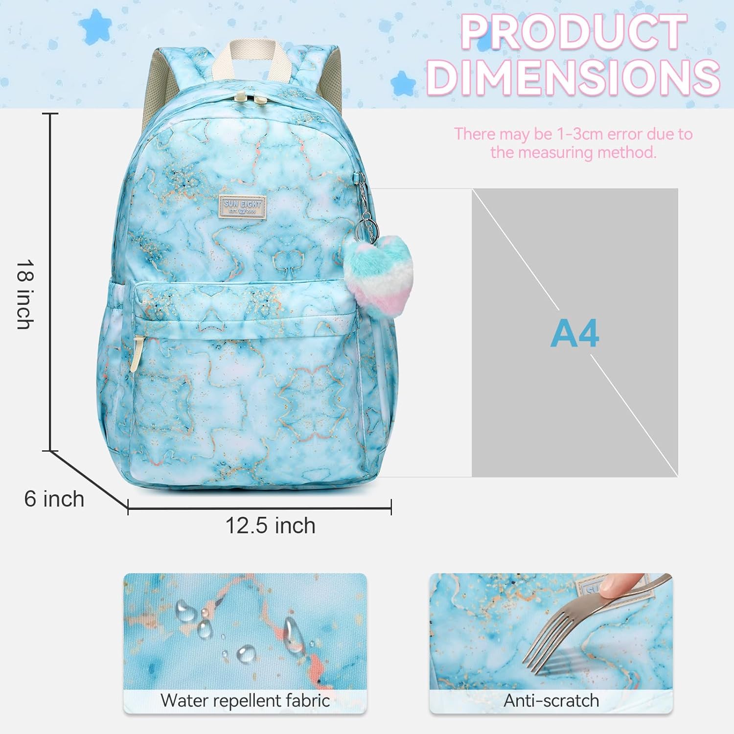 Caran·Y Kids Backpack Large Space Waterproof Classic School Backpack Light Weight Two Size Multi-pocket Toddler Backpack (18-Green, Large) - Image 2