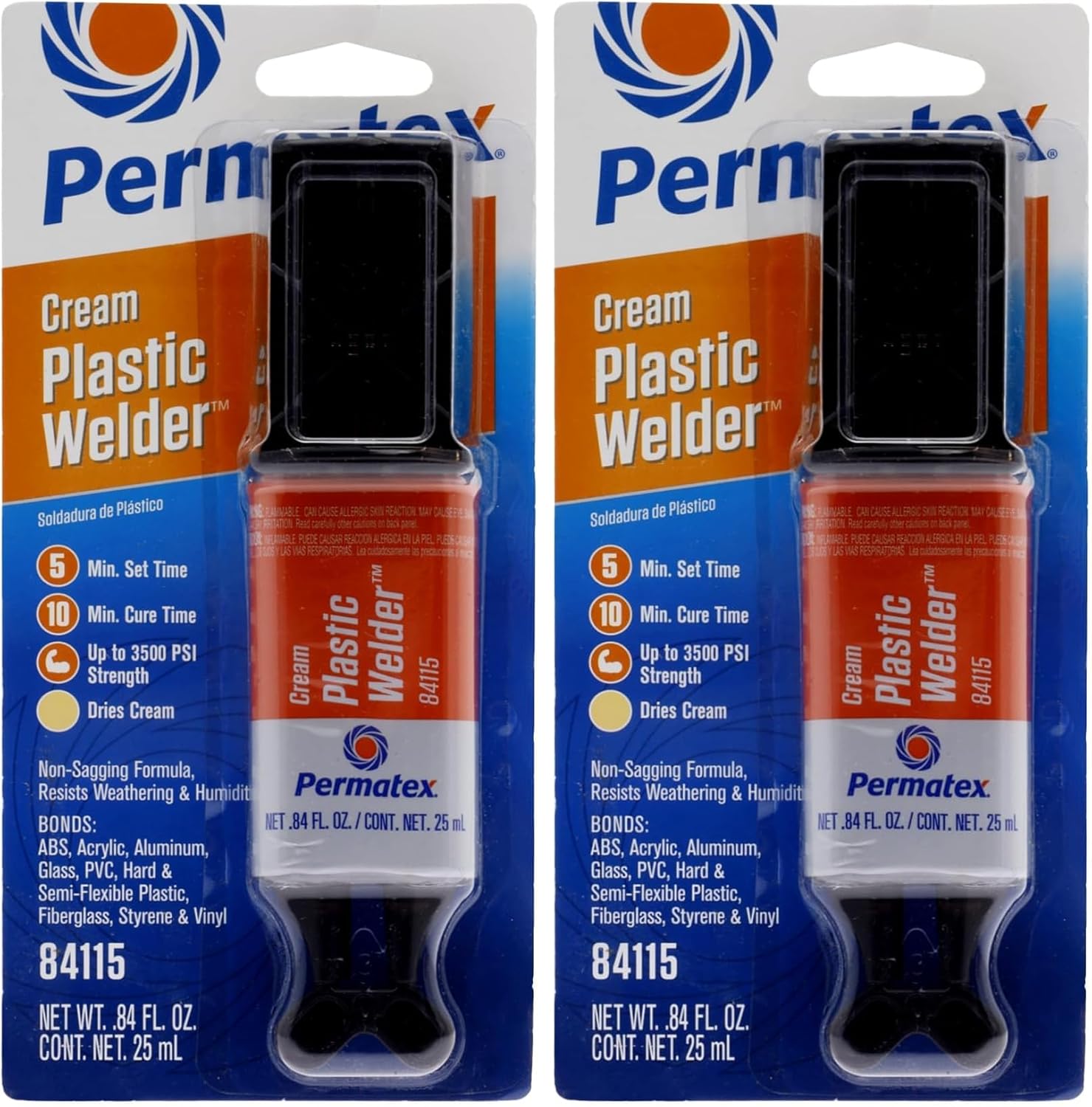 Permatex 84115-12PK PermaPoxy 5 Minute Plastic Weld, 0.84 oz. (Pack of 12)