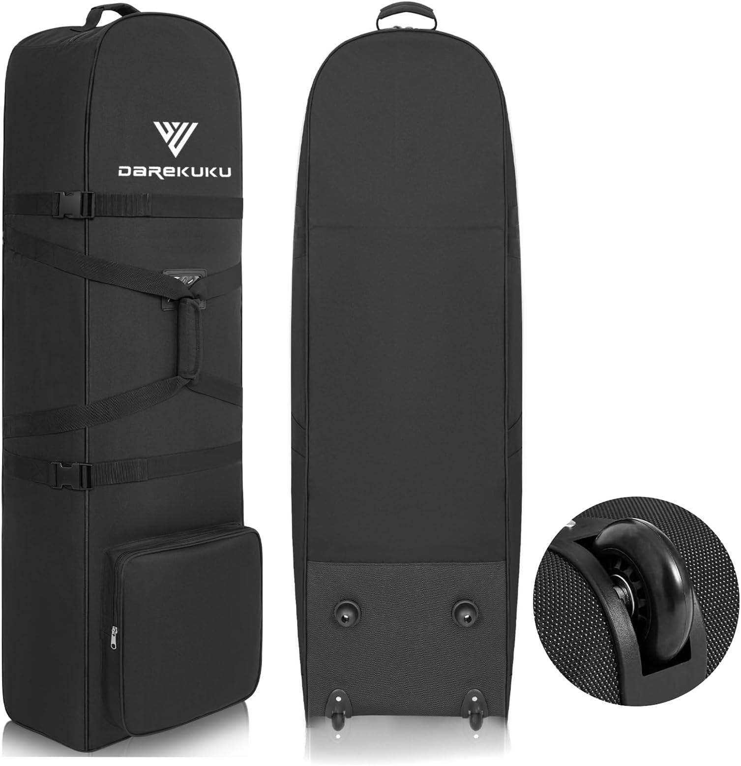 DAREKUKU Golf Travel Bags for Airlines - 900D Heavy Duty Tear-Resistant Oxford, Lightweight Foldable Design & Detachable Shoulder Strap Golf Club Case, Budget Friendly Traveling Gear Covers