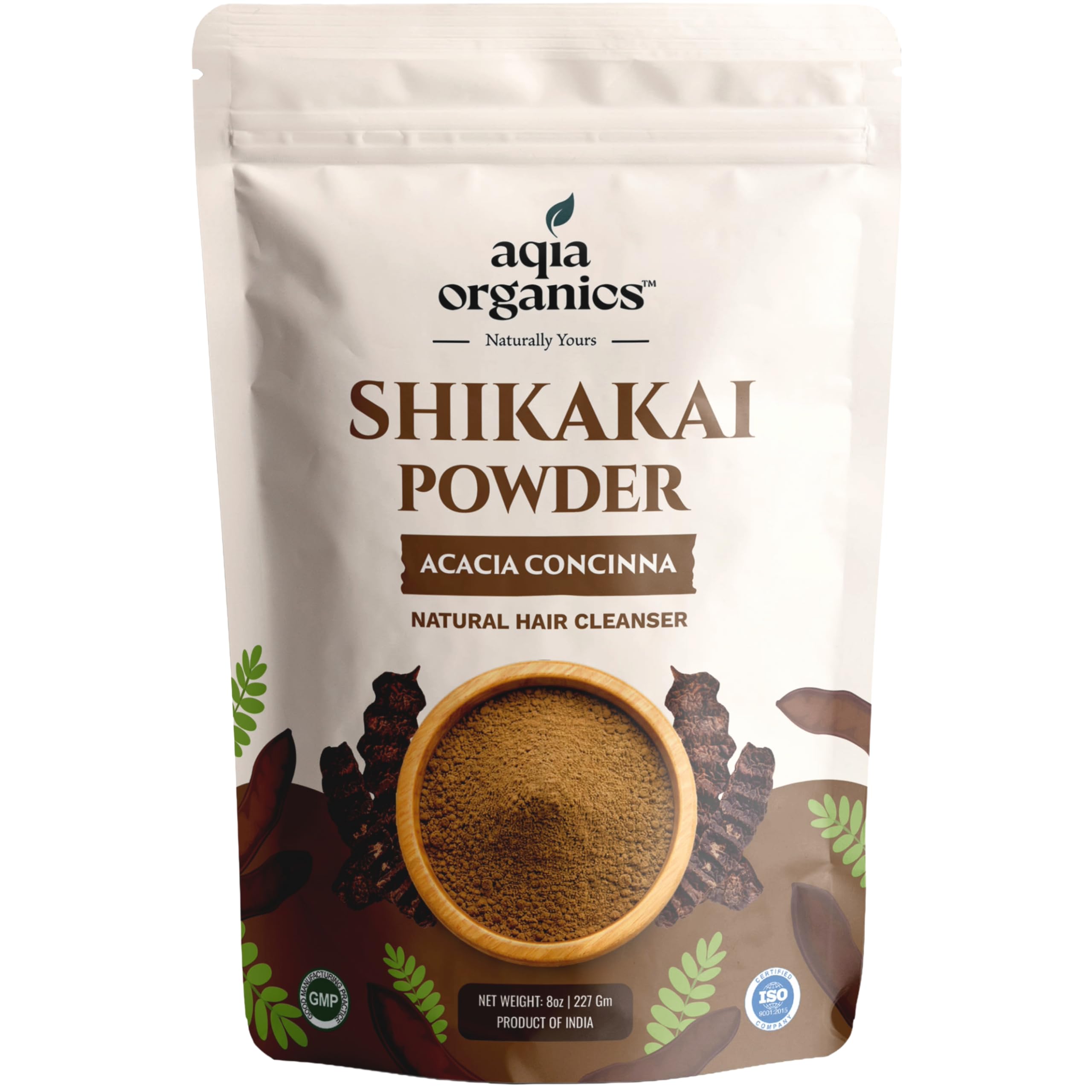 Shikakai Powder | 8oz | 0.5 LB | Natural Hair Cleanser & Conditioner | Traditional Herbal Hair Care | Acacia concinna Fruit Pods Powder from Wildcrafted Shikakai