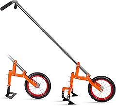 Walensee 2-in-1 Manual Wheel Hoe Garden Cultivator, Push Plow with Adjustable Long Handle 51.9–64.9 in, Dual Tools for Soil Loosening & Weeding, Heavy Duty Steel Frame, Lawn & Garden Tiller