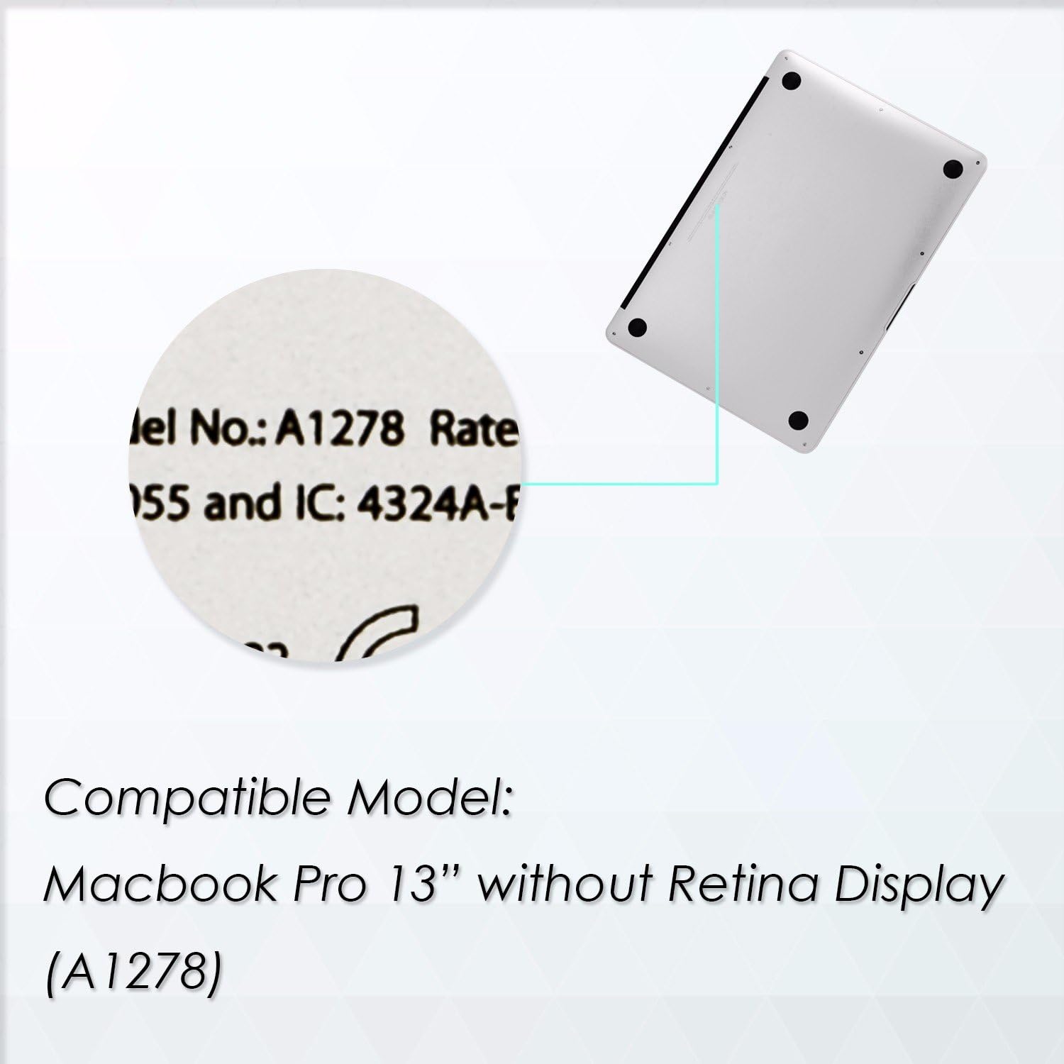 TOP CASE - MacBook Crystal Case Compatible Old MacBook Pro 13" with CD-ROM A1278 (Old MacBook Pro 13" with DVD Drive (A1278), Ultra Violet)