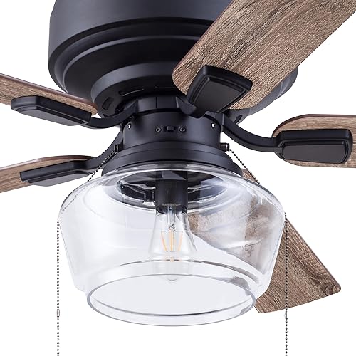 Miniatura 10 de Prominence Home MaCenna, ventilador de techo LED tradicional de 52 pulgadas para interiores con luz, control remoto, cuchillas de doble acabado,