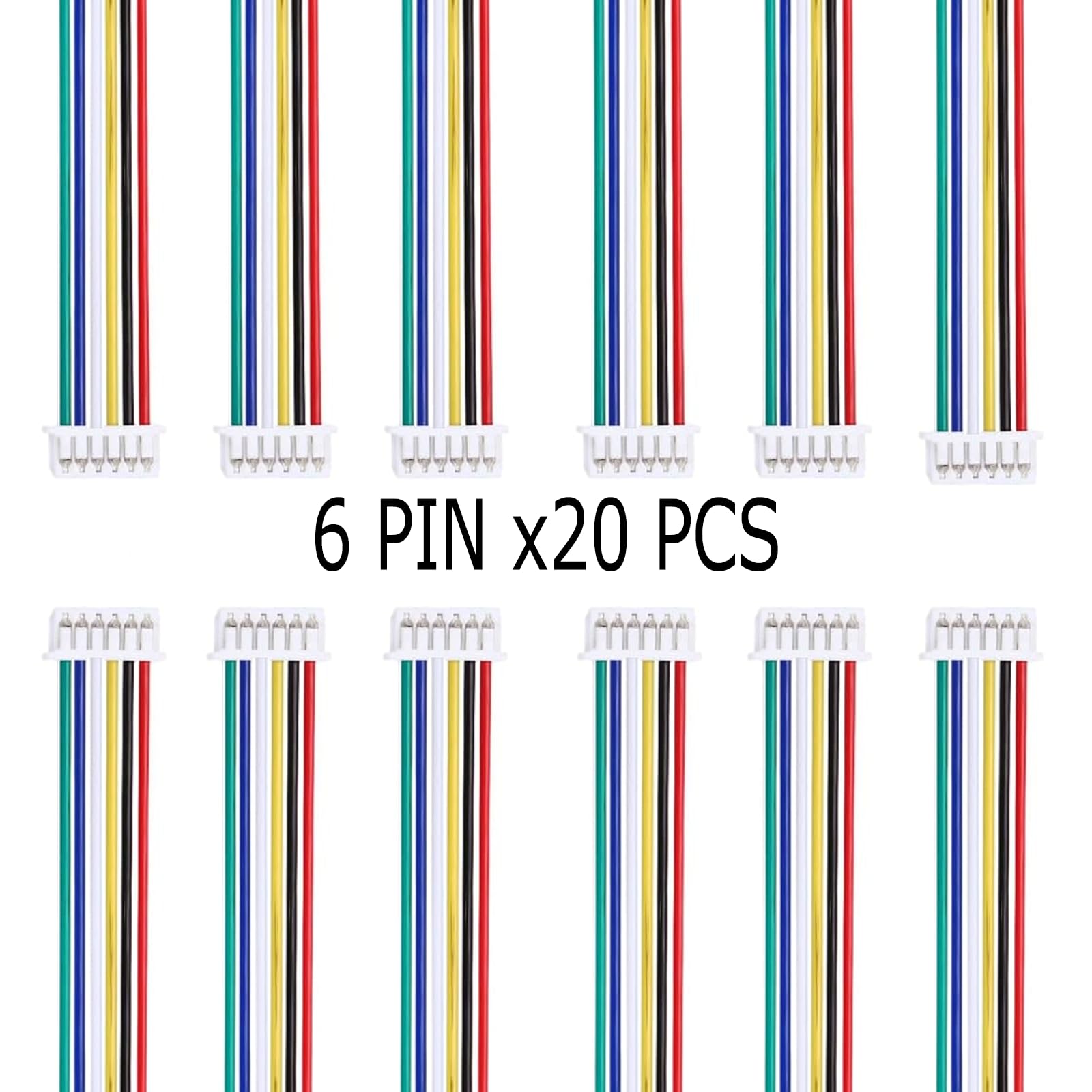 Amazon.com : HSF 20 Sets JST MX 1.25mm 6 Pin Single Head Male