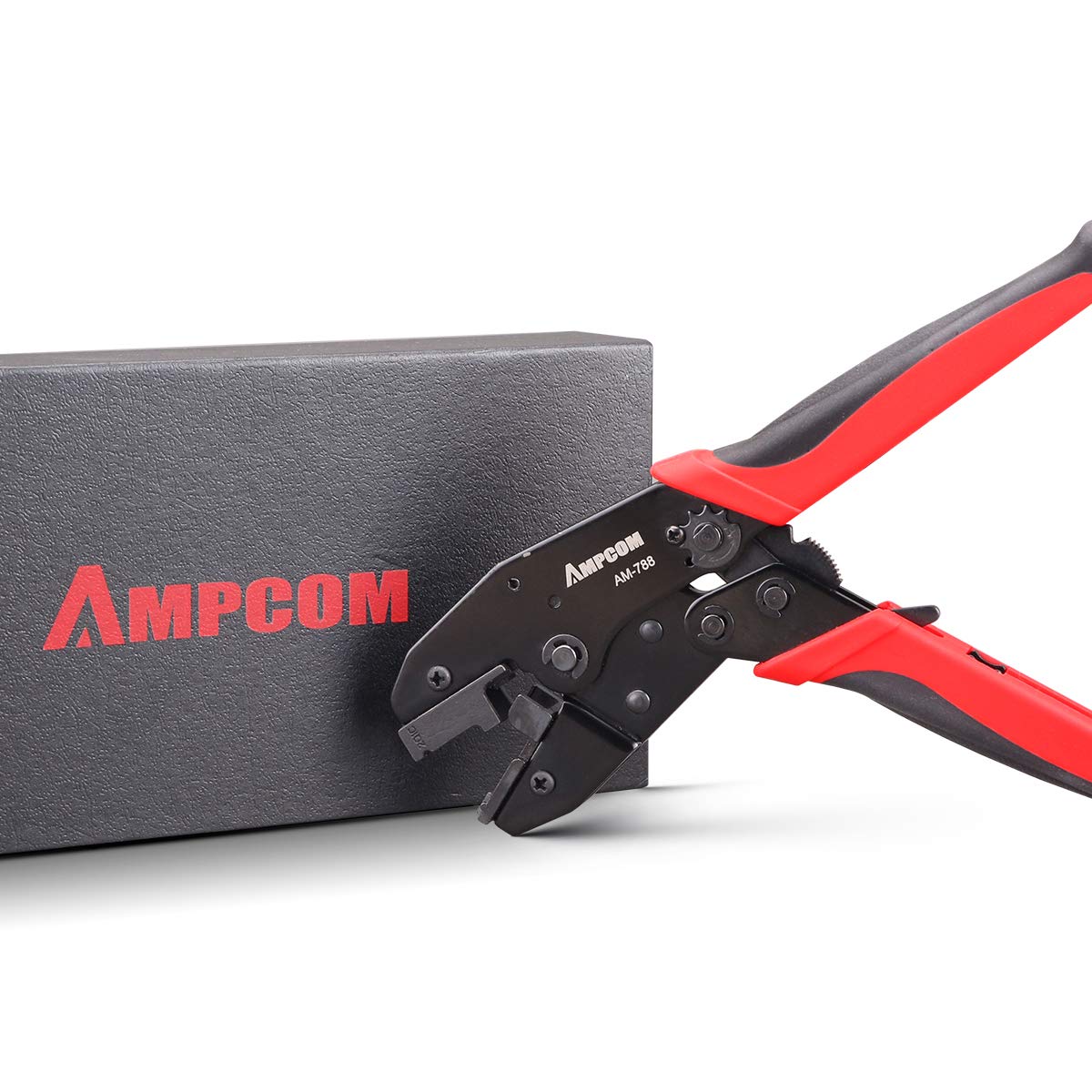 AMPCOM Crimpadora RJ45 con trinquete para cable CAT6A CAT7 RJ45 8P8C blindado Ethernet modular enchufe