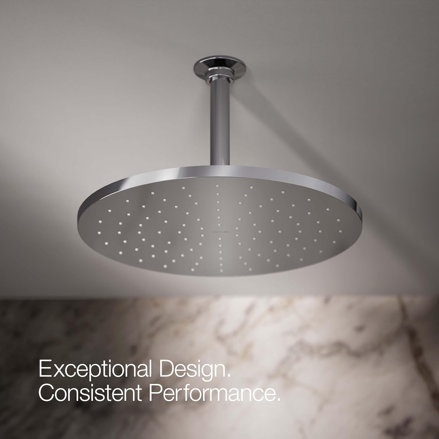 Kohler 13690-CP Contemporary Round 12" single-function rainhead, 2.5 gpm, Polished Chrome