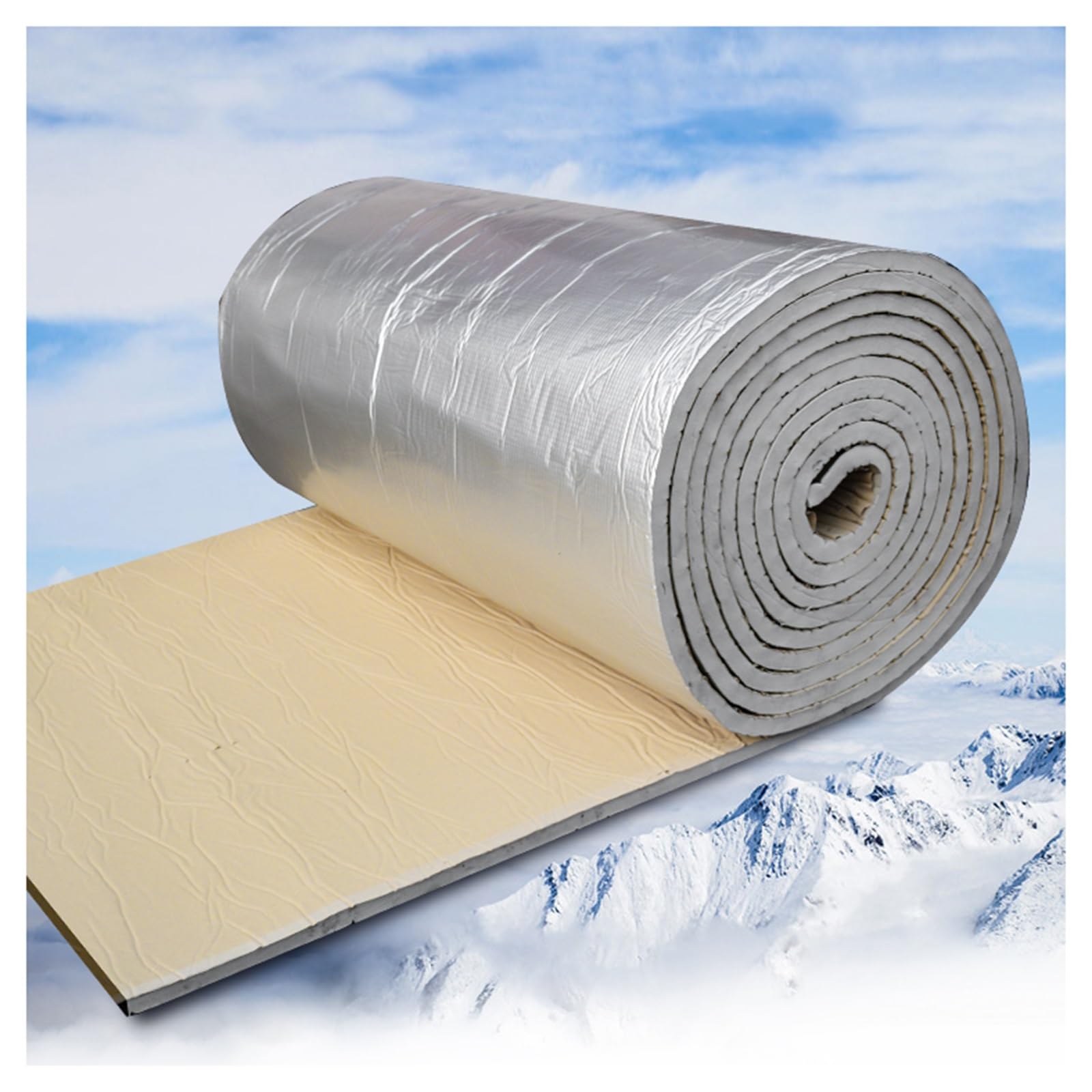Gomma-plastica in Cotone Isolante Acustico per Auto,Pannello Riflettente Termosifoni,Antivibrante Schiuma Fonoassorbente Autoadesiva Tappeto Isolante(5MM(THk),1 * 3M(3m²))