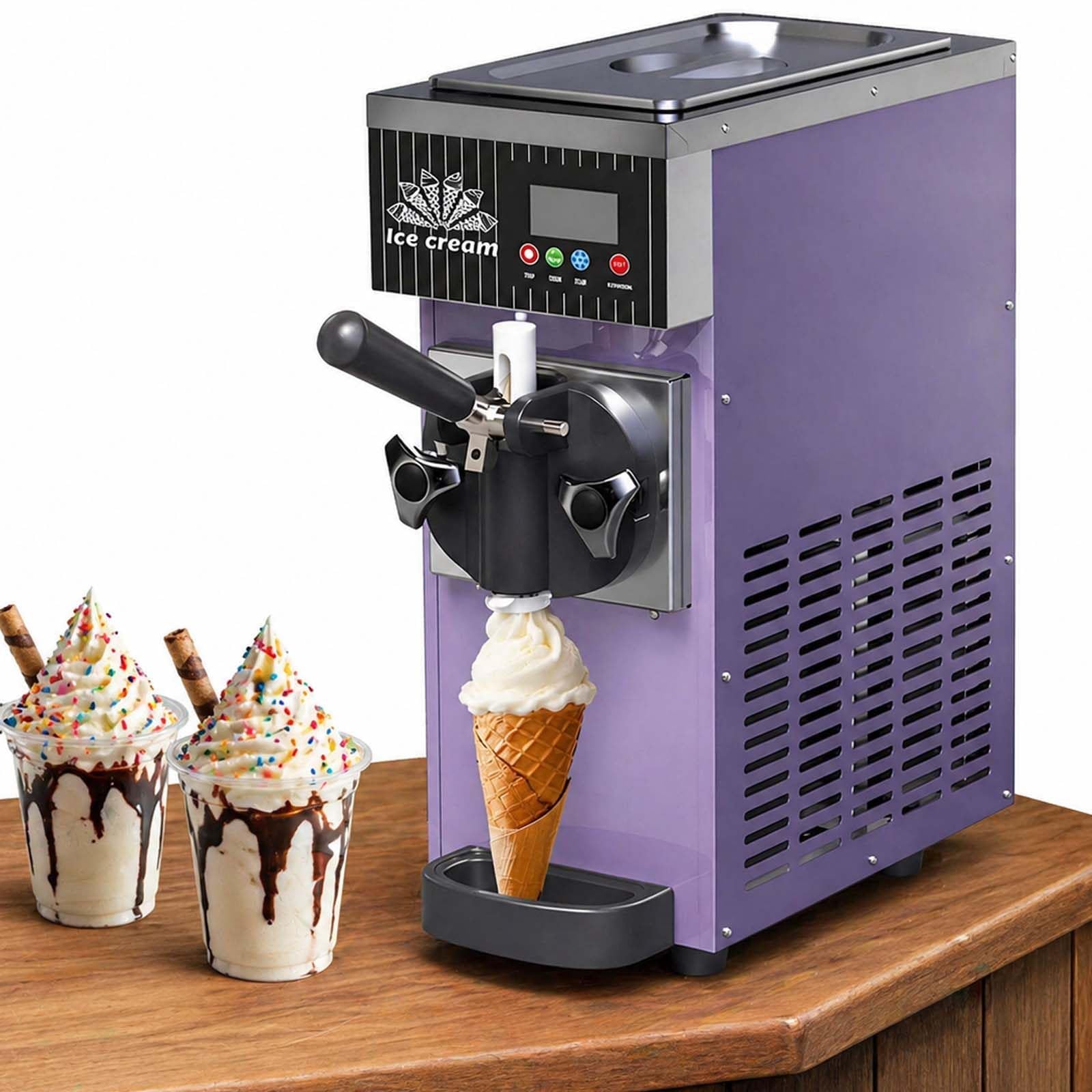 Ghygetrich Soft Serve Ice Cream Machine, Soft Ice Cream Machine Ice Cream Maker Machine Soft Ice Cream Maker Purple