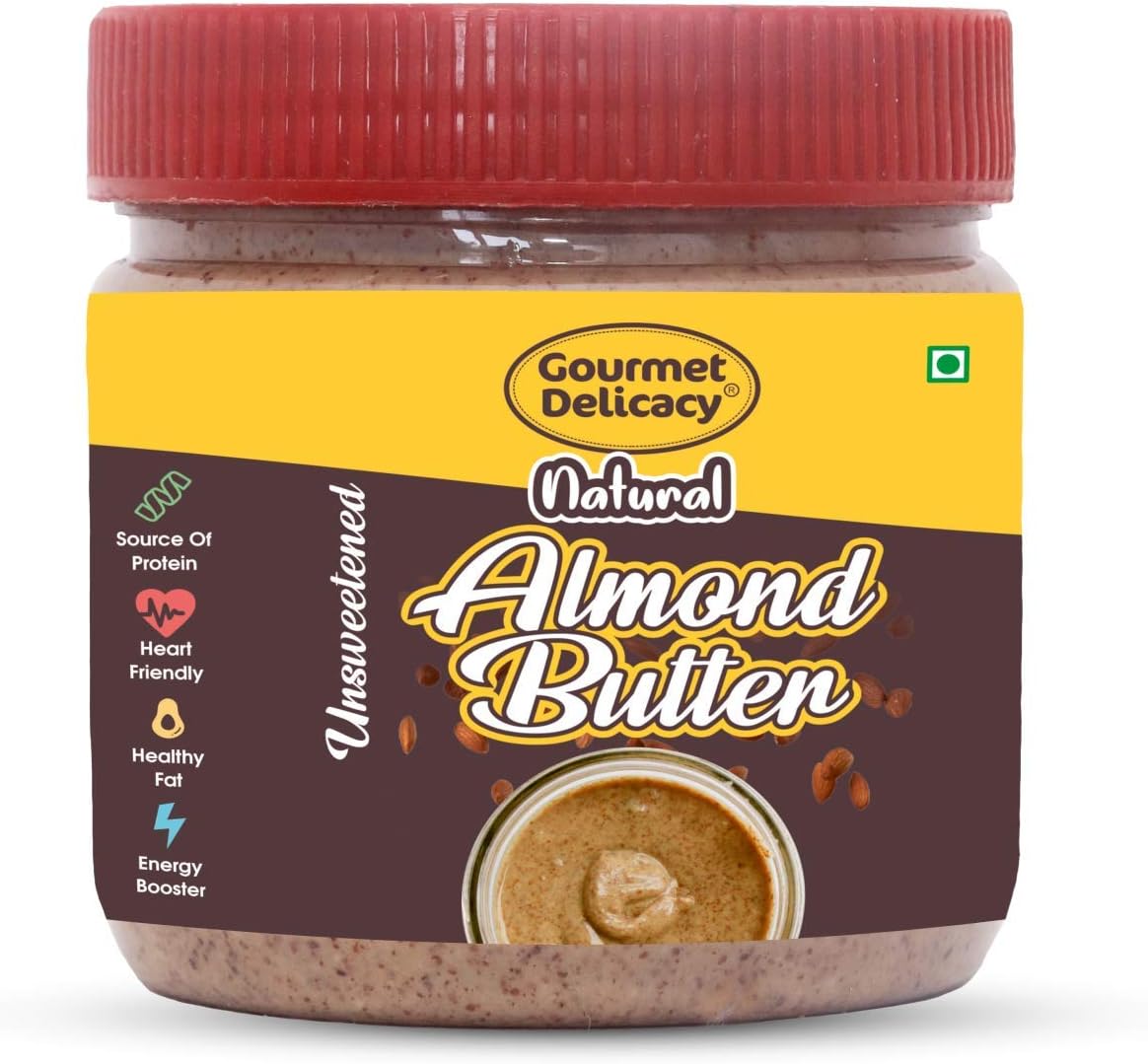 Gourmet Delicacy Natural Almond Butter (Unsweetened, Gluten Free, Vegan), 250 g