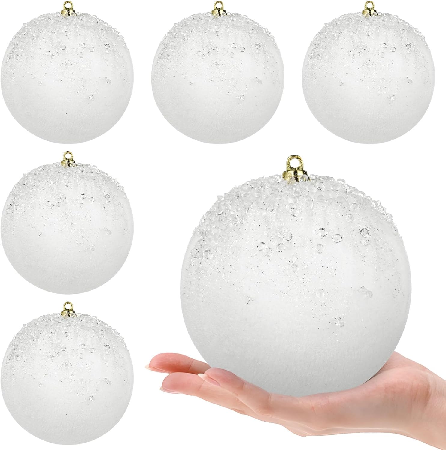 ネイチャークラフト 6個 9.9 cm ベルベット クリスマス ボール オーナメント セット キラキラ 飛散防止 クリスマス ツリー