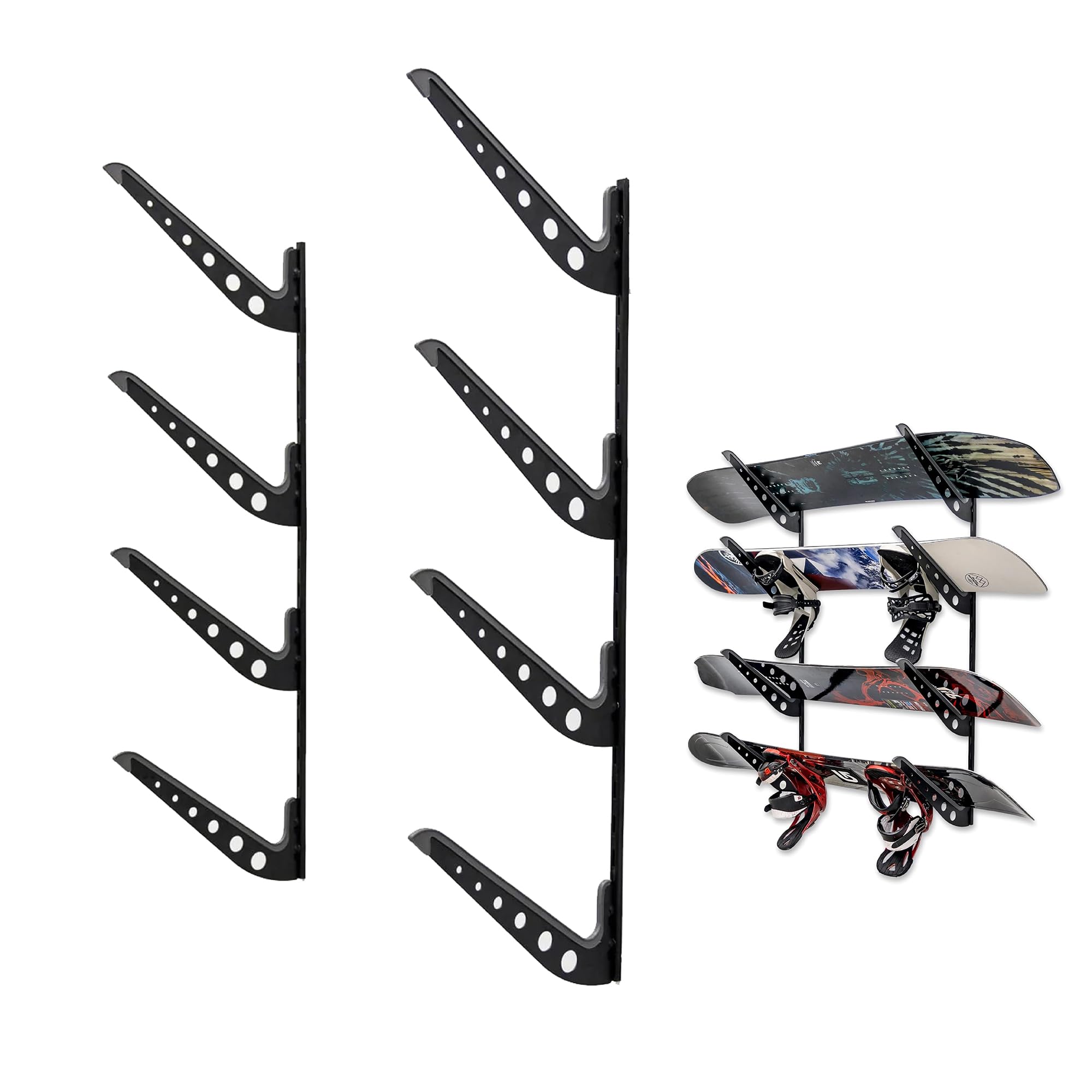 StoreYourBoard Support de rangement réglable pour planche à neige, support mural pour 4 planches