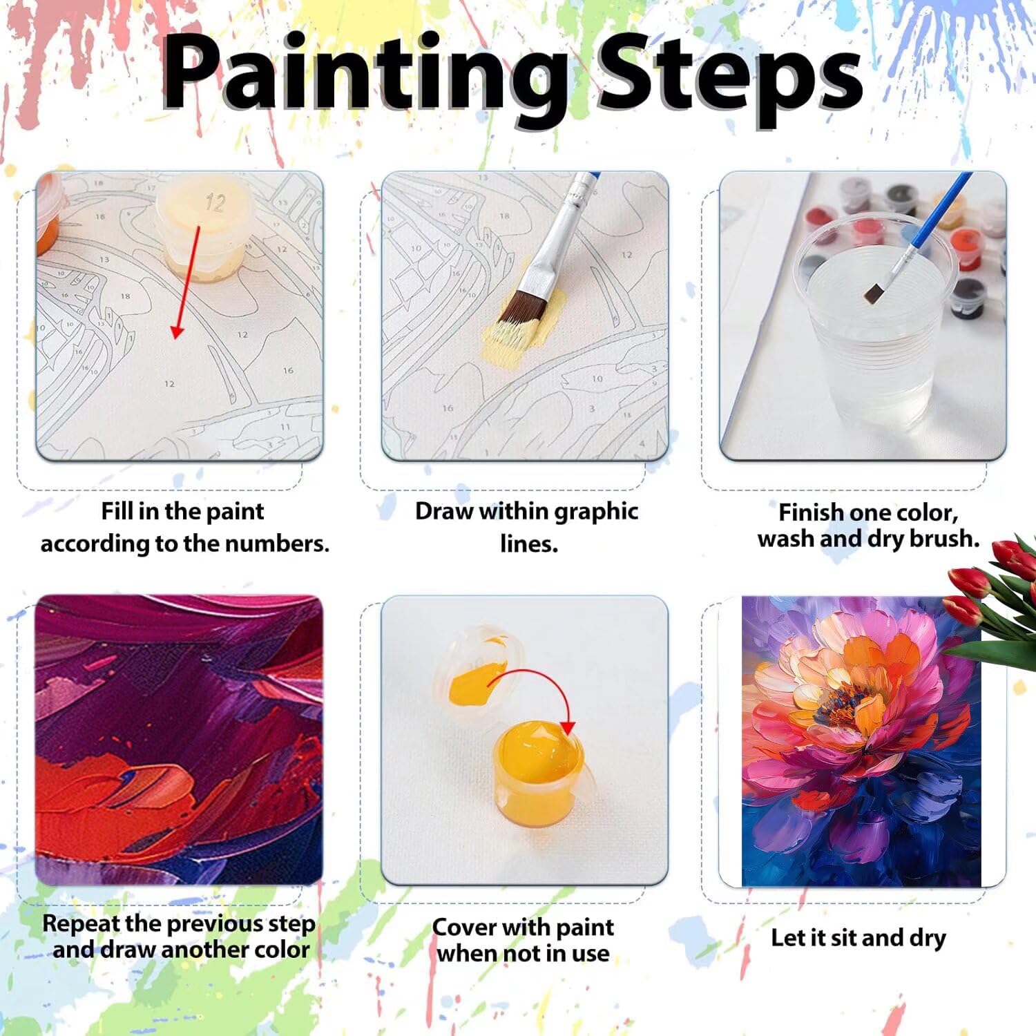 Pintar por Numeros Adultos pintar por numeros niños manualidades niños 10 años, DIY Pintar por Números de Pincel y Pintura acrílica Decoraciones para el Hogar Manualidades, sin Marco 90x120cm C-55