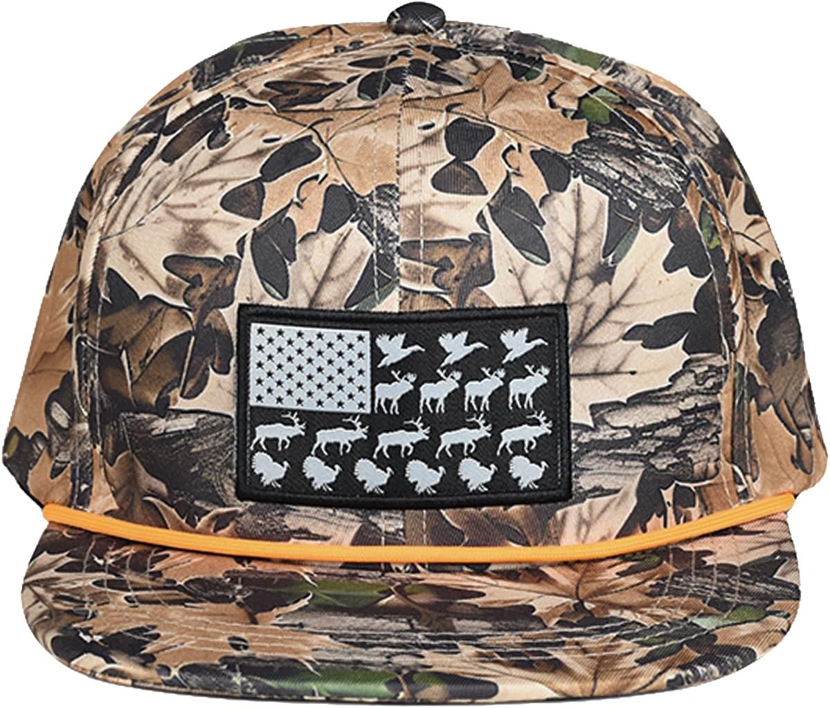 EDTREK Performance Outdoorsman Snapback Truck Hat with Flat Brim - Unique Animal Embroidery