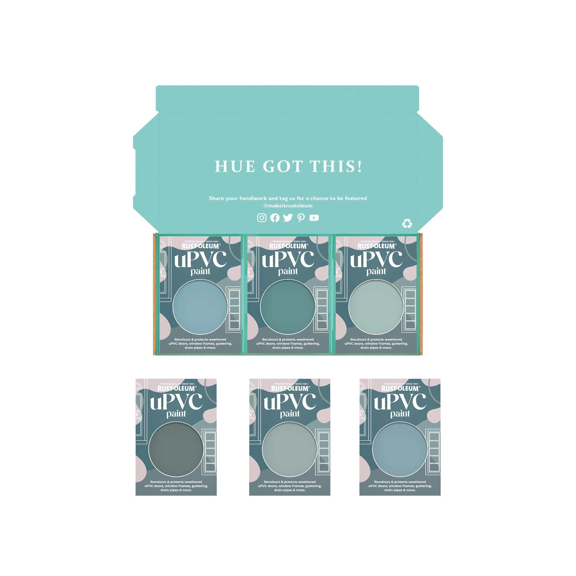 Rust-Oleum uPVC Paint in Satin Finish – Ocean Blues Tester Box