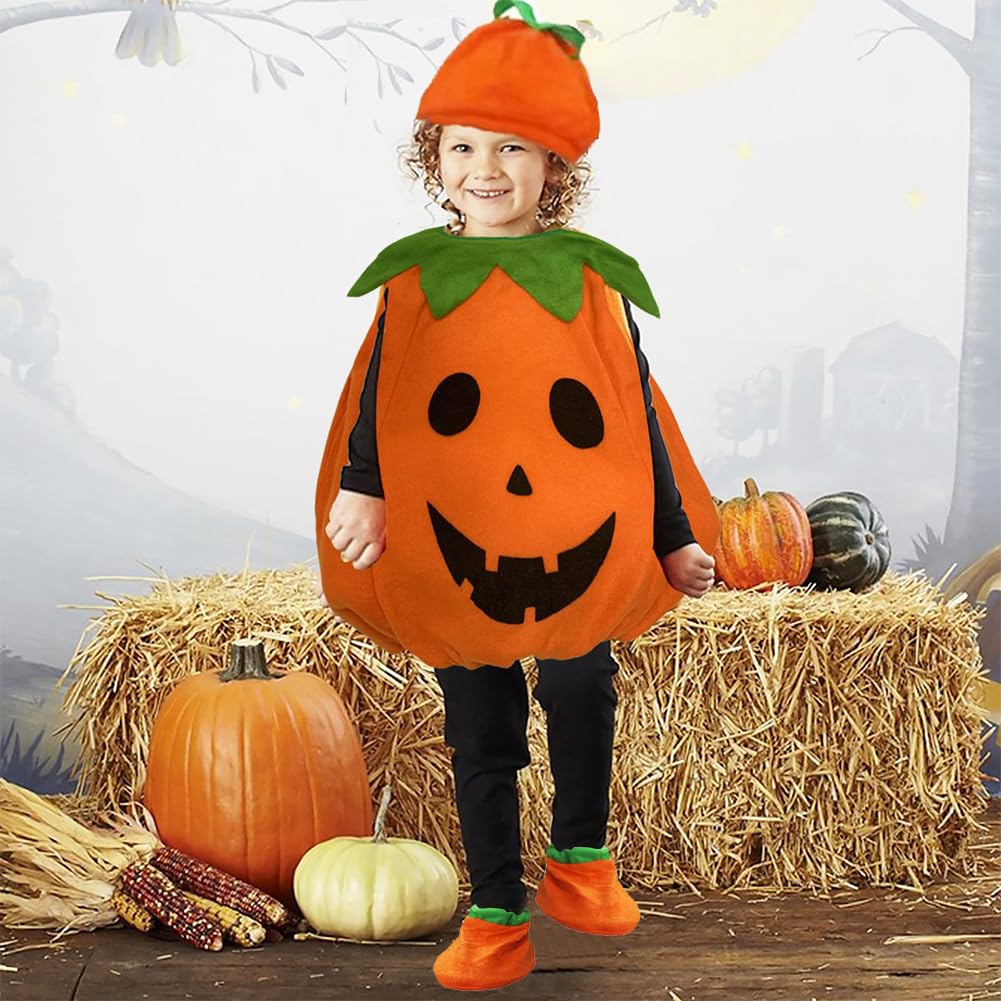 LKNBIF Pumpkin Costume for Kids Pumpkin Hat, Cute pumpkin costume for children Toddler Halloween Pumpkin Costume - Image 4