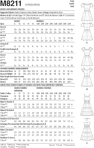 Miniatura 2 de McCall's Misses' - Kit de patrón de costura para vestido ajustado y acampanado, código M8211, tallas 8-10-12-14-16, multicolor