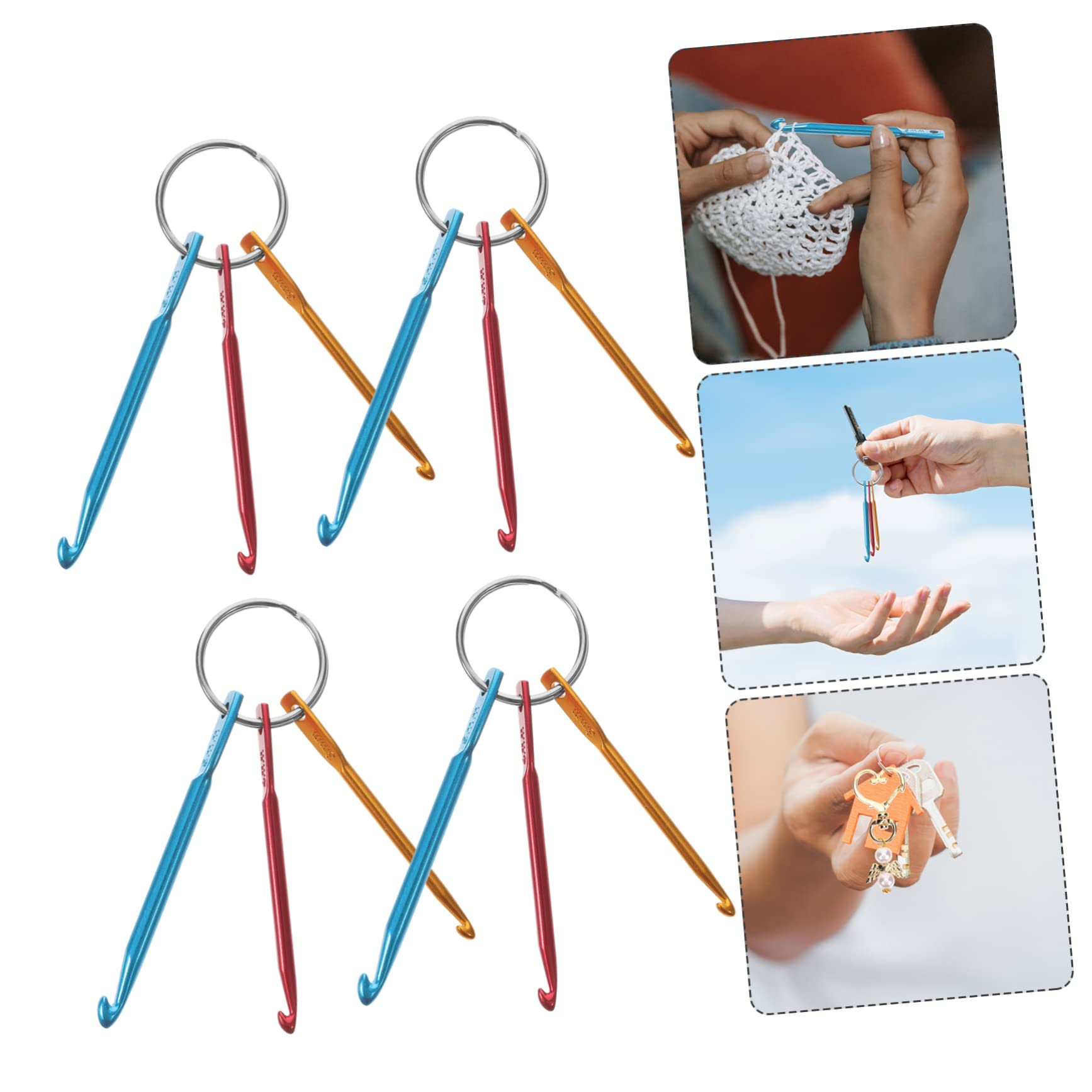 Hohopeti 20piezas Ganchos De Crochet Portátiles Para Tejer Herramientas De Manualidades Para Amantes Del Crochet