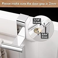 Vista 6 de KES Toallero para puerta de gabinete, toallero de cocina sobre el gabinete, toallero de barra de toalla de acero inoxidable SUS304, paquete de 2