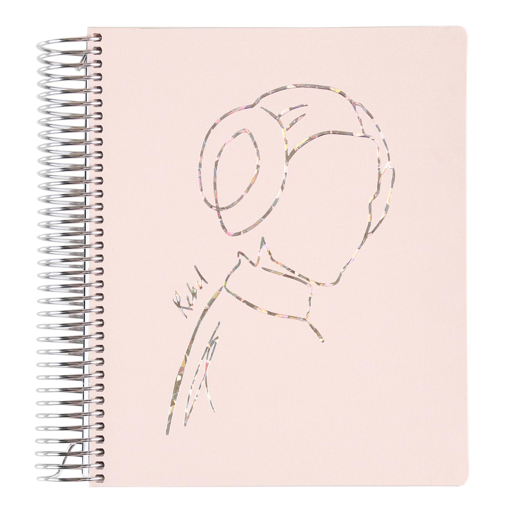 Erin Condren 7" x 9" Spiral Bound Dot Grid Journal Notebook - Star Wars Princess Leia Blush Vegan Leather. 5mm Dot Grid. 160 Page Notebook