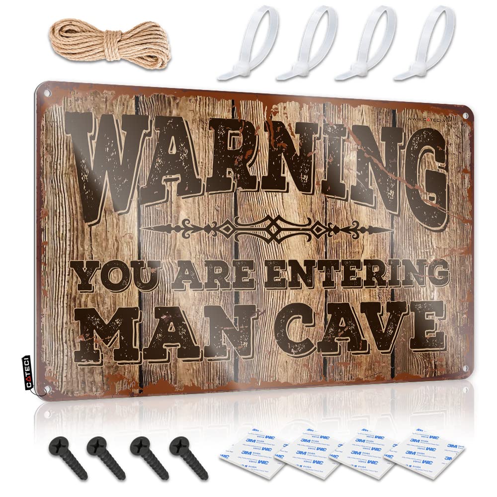 Ztbbdnqha Girls One Color Dorm Room Door Sign Warning You Are Entering Man Cave Sign Bar Rules Sign Funny Tin Signs Vintage(20X30cm)