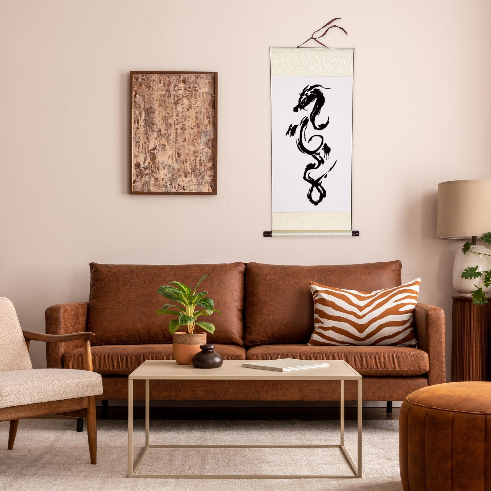 PATIKIL Xuan-Papierrolle Für Kalligraphie – Halb Roh Gereift, Mit Hängevorrichtung Für Chinesische Kunst
