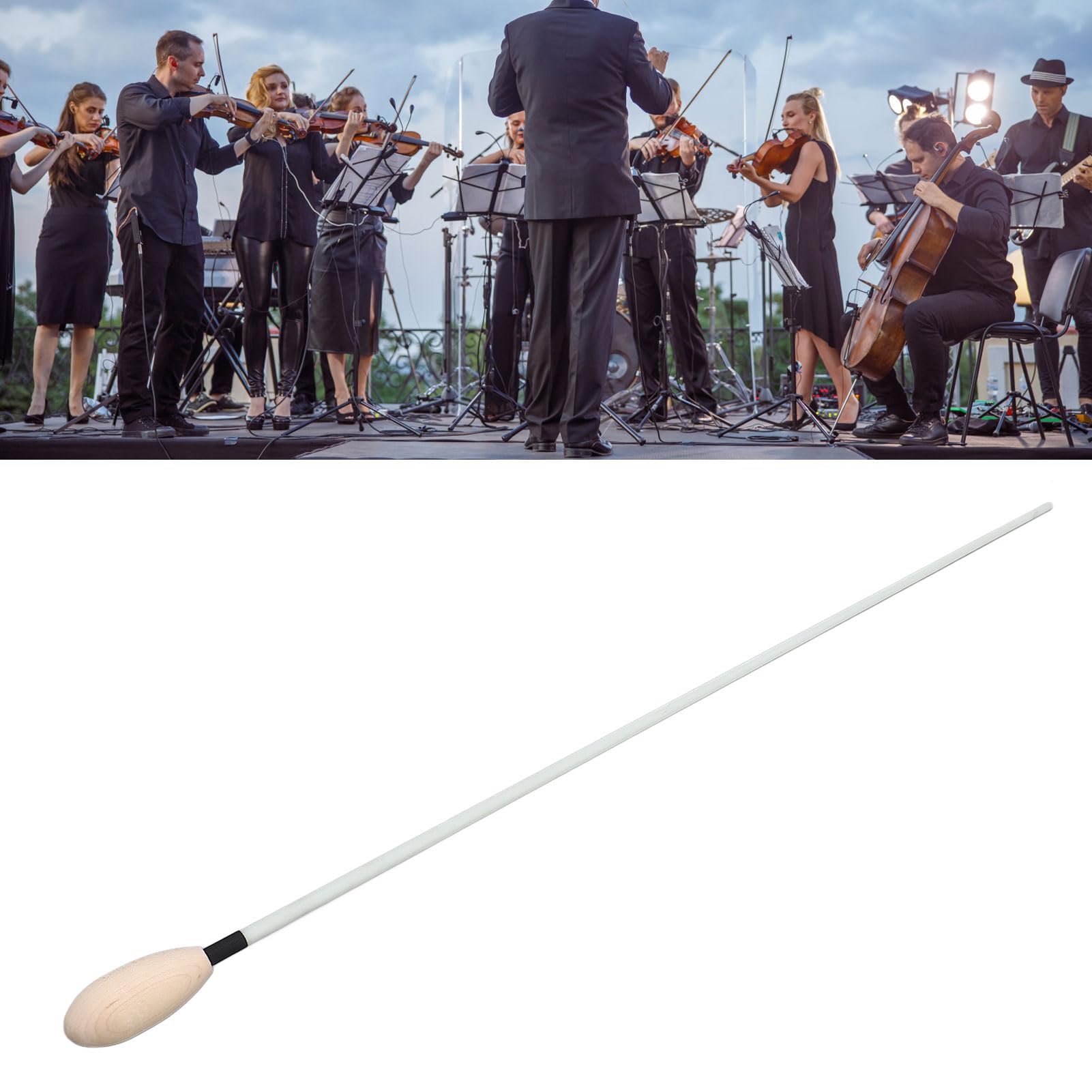 Bacchetta Da Direttore D'Orchestra In Legno E Fibra Di Vetro - 45 Cm, Per Concerti E Esibizioni - Foto 8