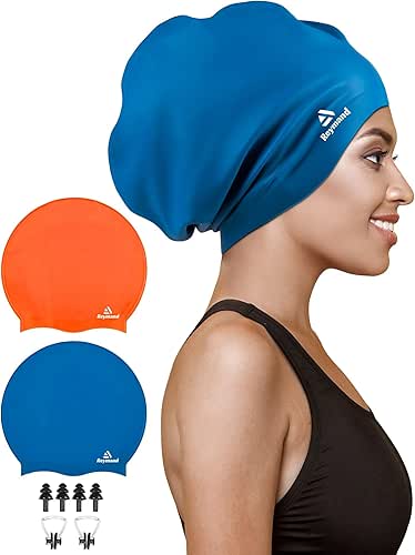 2 Pack Extra Large Swim Cap for Braids and Dreadlocks,