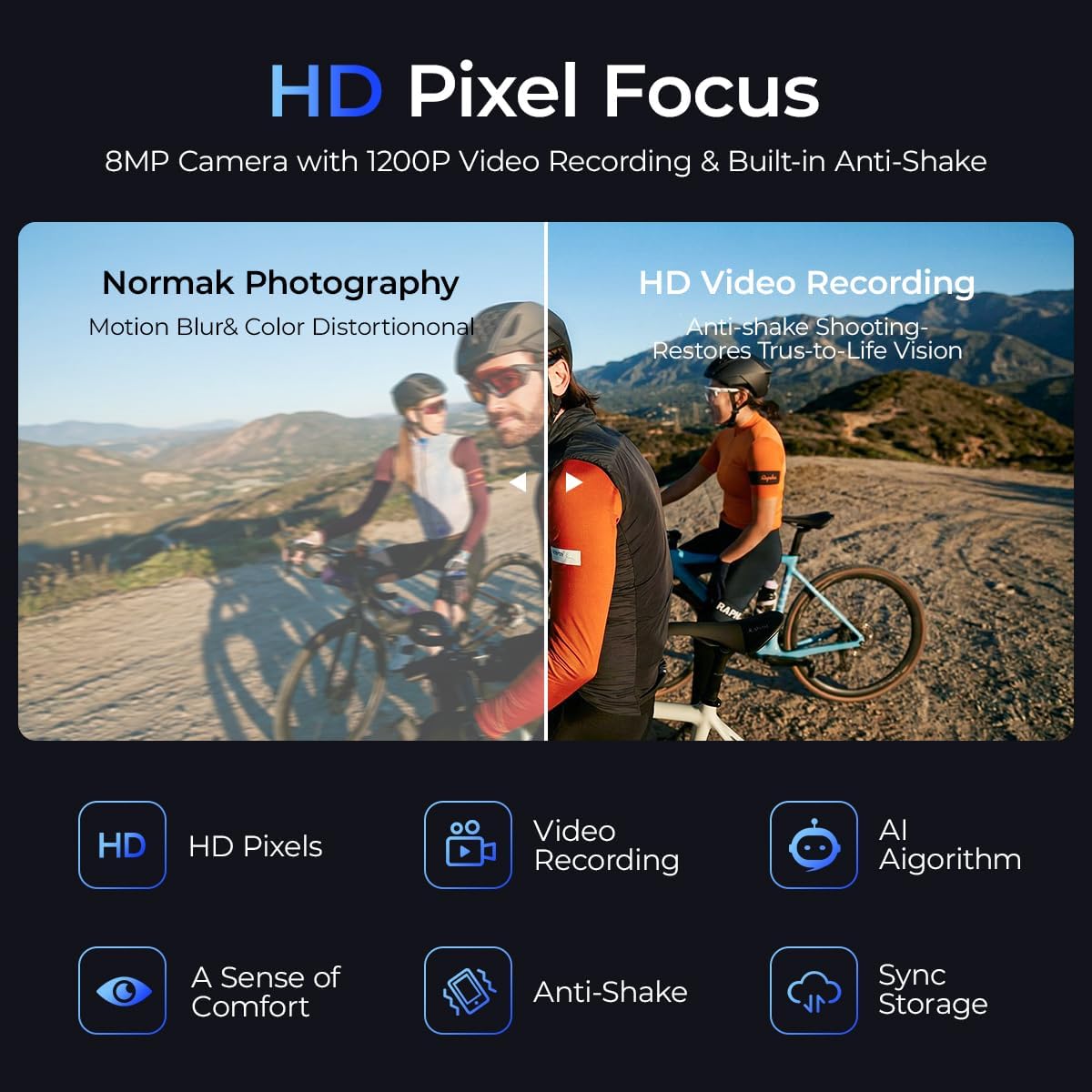 XO Wireless Headphone Sunglasses+Sport AI Smart Glasses with Camera & EIS Stabilization image 5