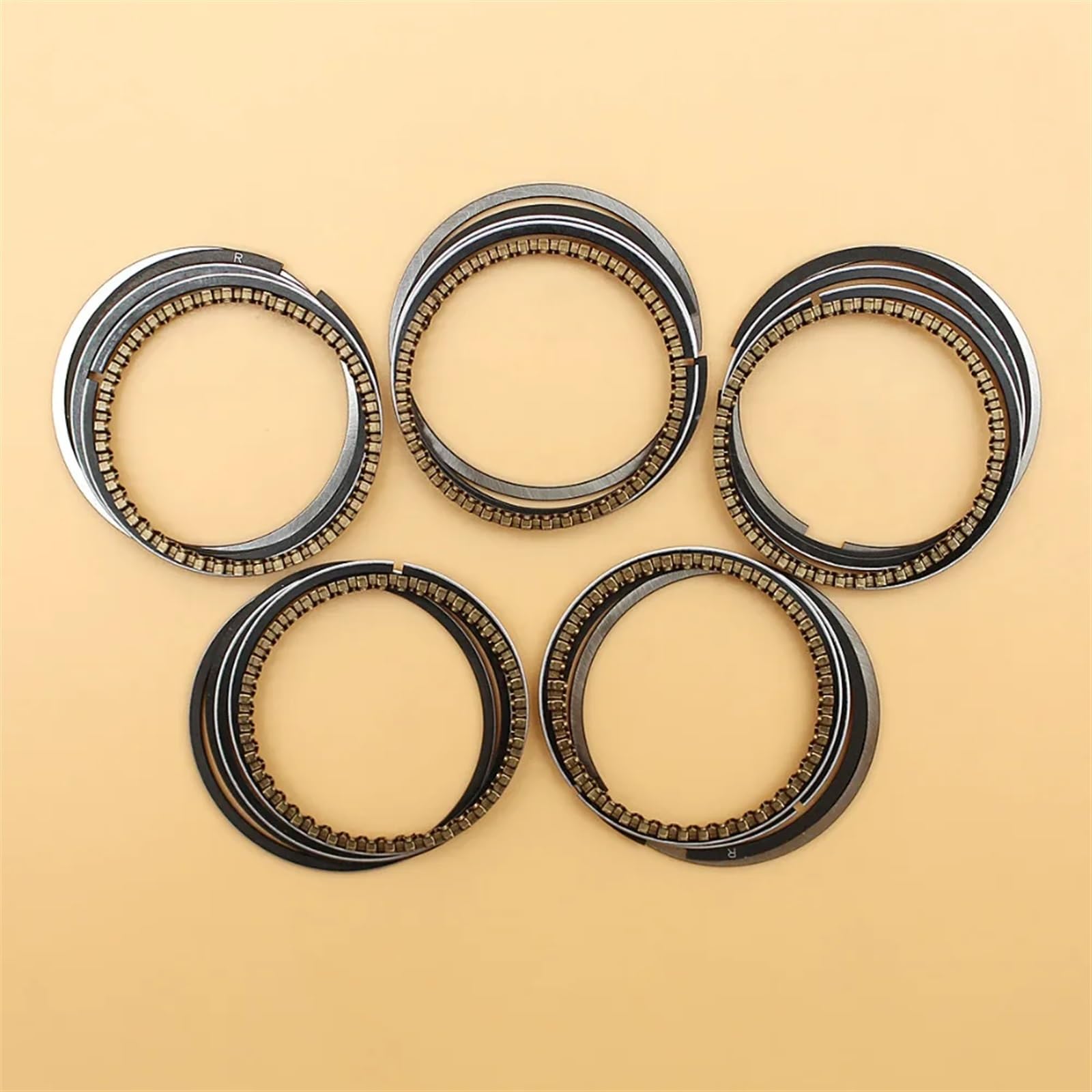 Juego de 5 anillos de pistón de 39MM, for Motor GX31 GX35 GX35NT, desbrozadora HHT35S UMK3, 13010-ZM5-000 Juego de anillos de pistón para cilindro