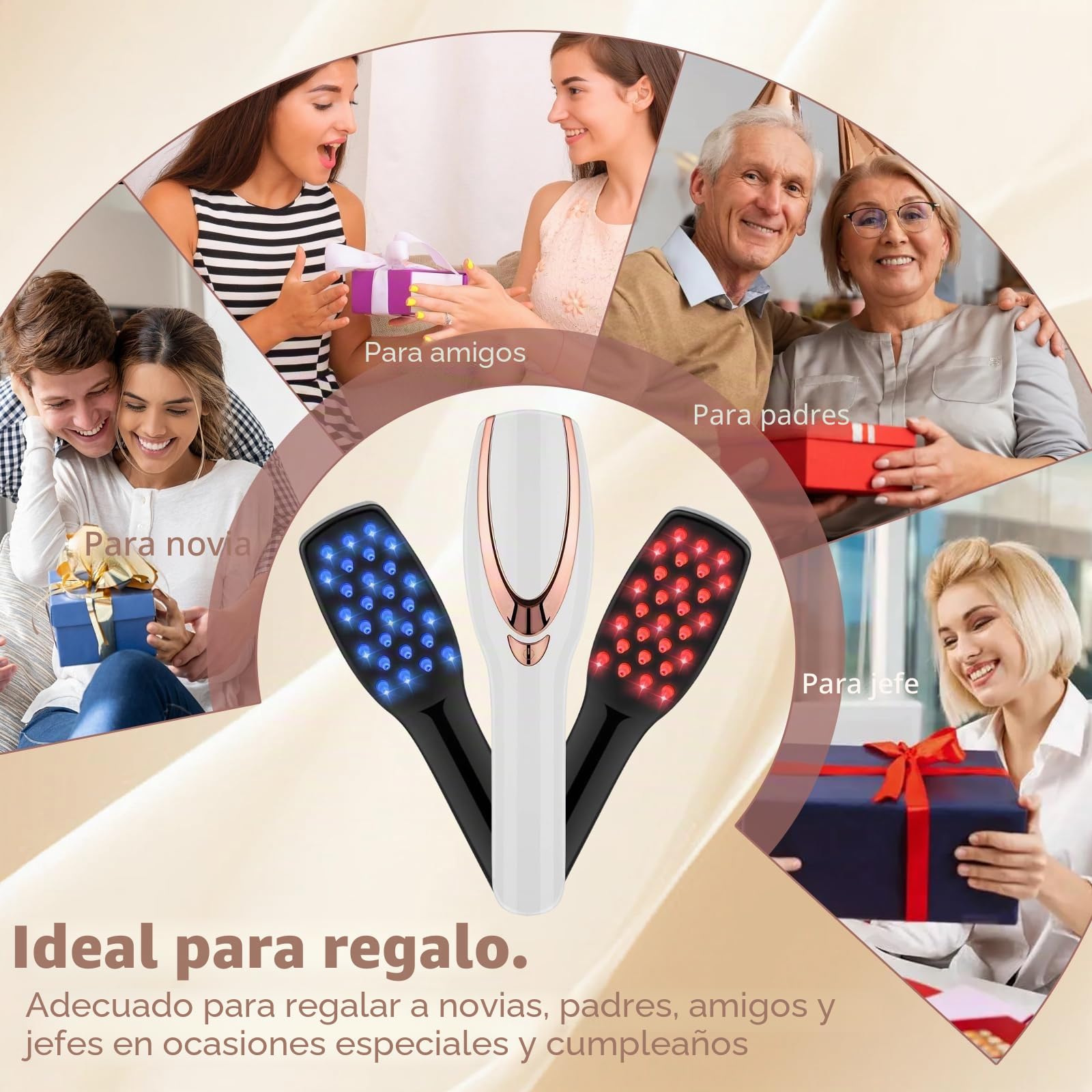 Cepillo de masaje eléctrico para el cuero cabelludo, crecimiento del cabello, vibración, peine de masaje para el cuero cabelludo, masaje de cabeza para relajación y alivio del estrés