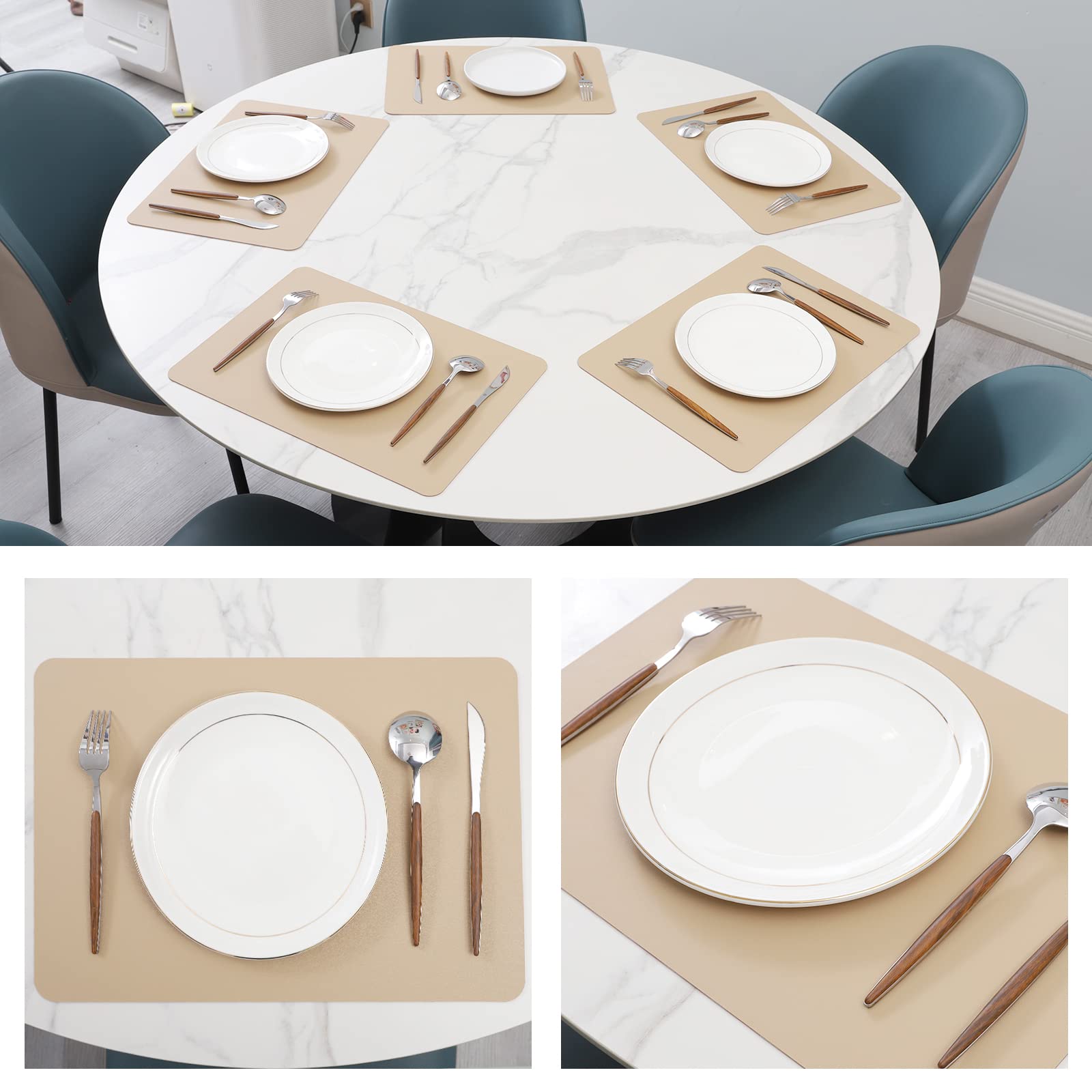 Amazon.com: Faux Leather Placemets Set of 6 - Faux Leather