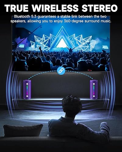 Miniatura 6 de Altavoces Bluetooth inalámbricos sonido estéreo fuerte IPX7 impermeable al aire libre portátil 25W altavoz súper bajo para fiesta en casa playa con