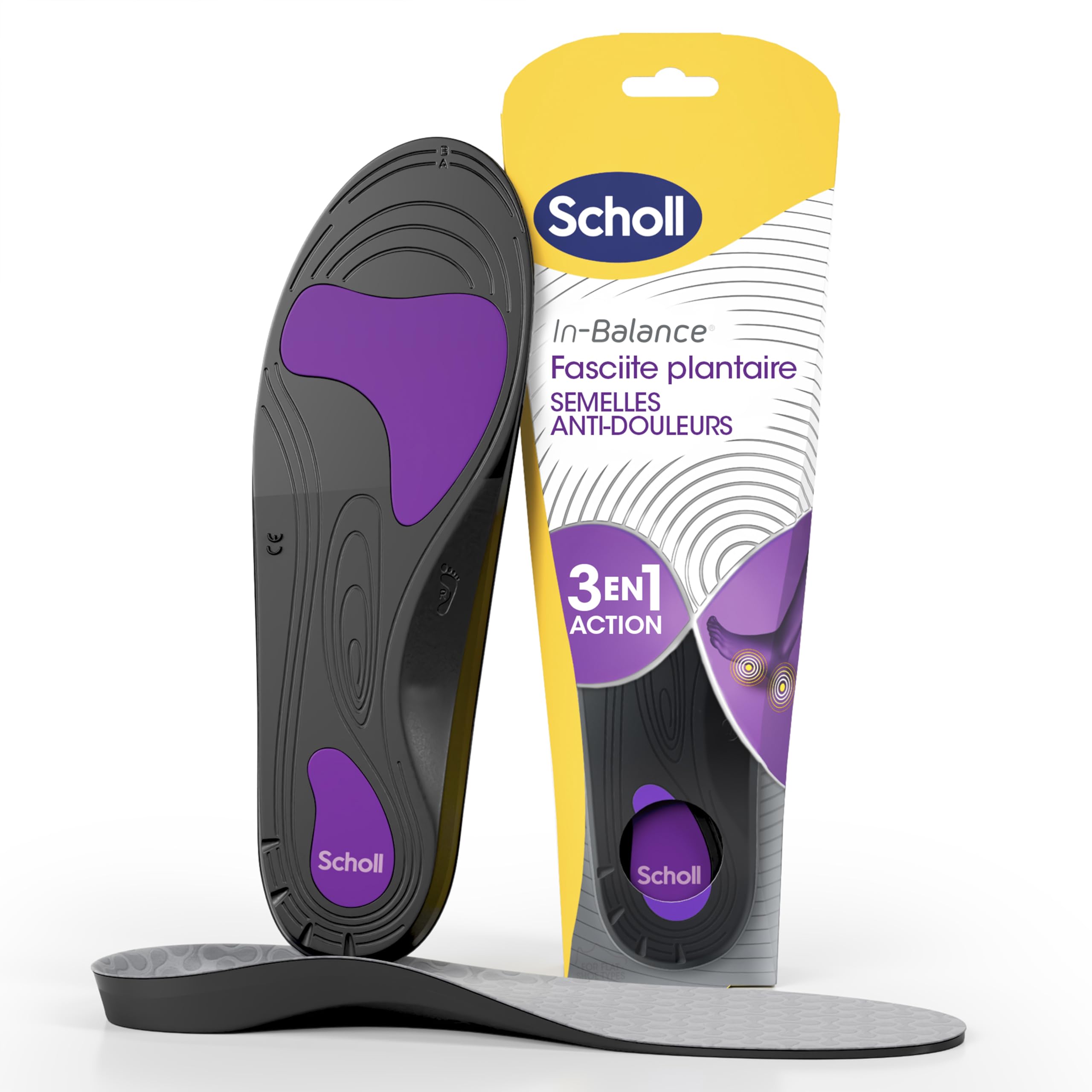 Dr. Scholl's In-​Balance Semelles Orthopédiques Homme & Femme pour Fasciite Plantaire avec Soutien de la Voûte Plantaire et Soulagement des Douleurs au Talon et au Pied, Taille 40-​42