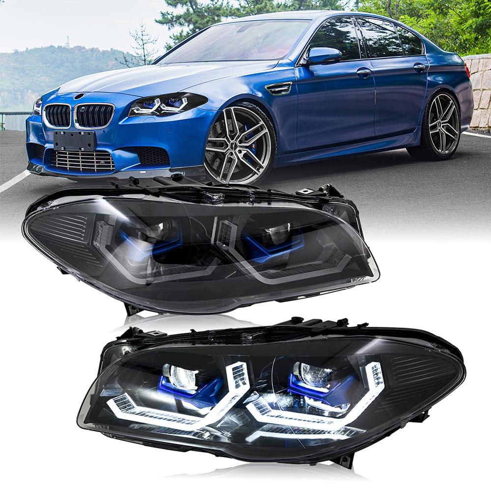 T T-ABC New Front Lamp Compatible with 2011-2016 BMW F10 F18 Headlamp 528i 535i 550i 535d xDrive 5 Series Accessories Sequential Trun Signals Animation Custom Replacement (11-13 Xenon with AFS)
