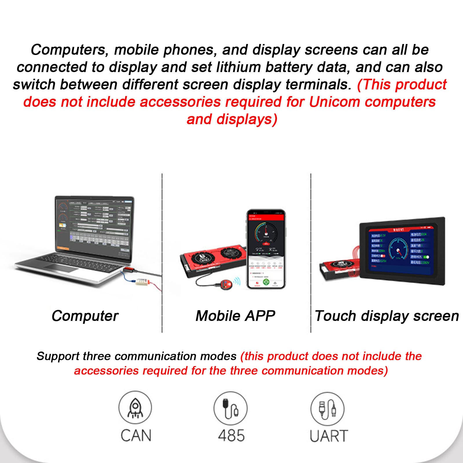 Inteligentny BMS, Obsługa Funkcji UART, RS485 i CAN, Ładowarka PCB LifePo4 do Zarządzania Baterią Płytka Zabezpieczająca Baterię, z Modułem Bluetooth, NTC i Wentylatorem,4S 12V-100A