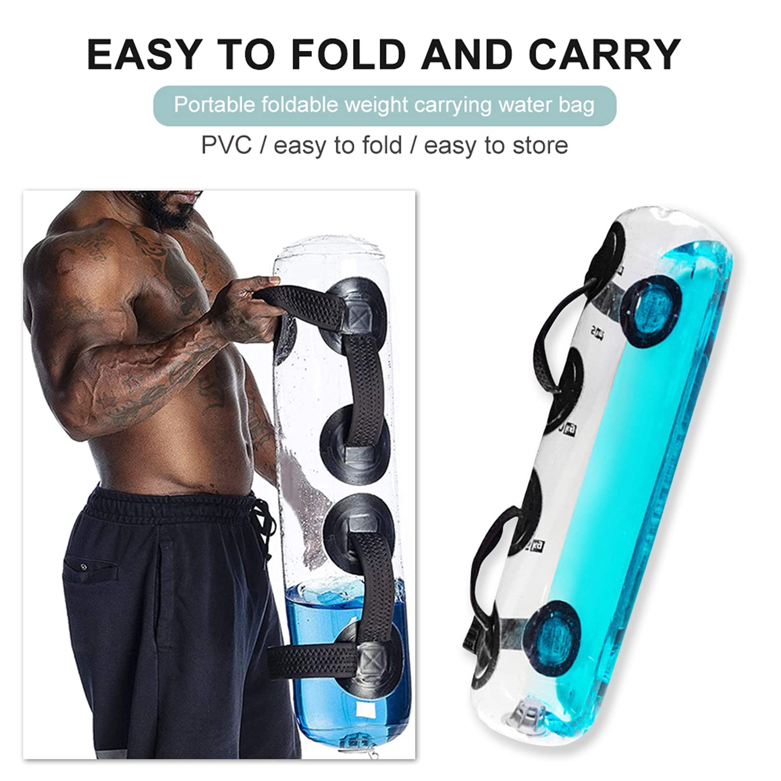 Regulowana torba Aqua Fitness Water Aqua Bag, Sandbag Alternative, Power Bag z Water Core i Balance Training Weight Bag, do treningu całego ciała Sprzęt do ćwiczeń w domu (rozmiar: 20 x 75 cm (20 kg